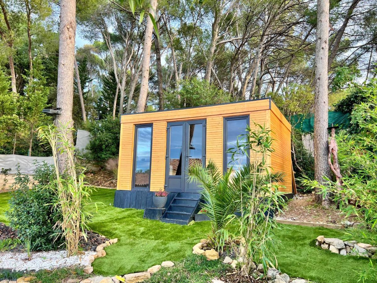 Charmant Studio Lodge Climatise Avec Jardin Et Vue Sur Le Pic Saint Loup Jacou Bagian luar foto